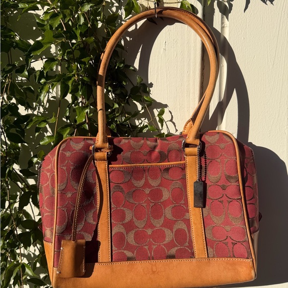 Coach Handbags - Coach Tan and Red Women's Shoulder Bag